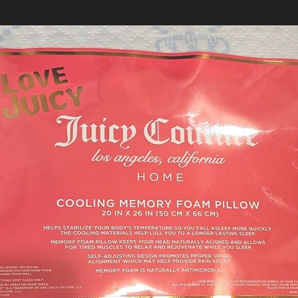 Juicy Couture Home JC Crown Logo Shredded Cooling Memory Foam Pillow - Picture 5 of 8